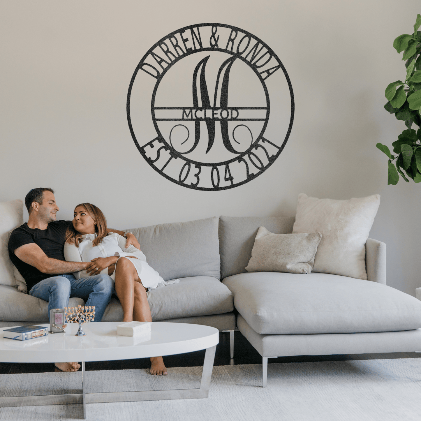 Custom Wedding Gift for Couples | Made in U.S.A | Family Name Metal Wall Art | Customizable Steel Sign for Housewarming