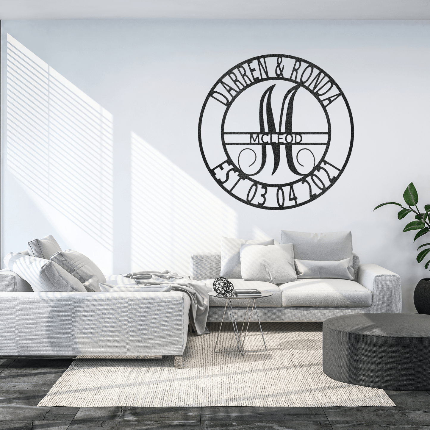 Custom Wedding Gift for Couples | Made in U.S.A | Family Name Metal Wall Art | Customizable Steel Sign for Housewarming