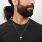 Engraved Military Cross Chain Necklace , Famprecious Gifts MILITARY Cross Necklace