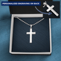 Engraved Military Cross Chain Necklace , Famprecious Gifts MILITARY Cross Necklace
