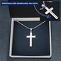 Engraved Military Cross Chain Necklace , Famprecious Gifts MILITARY Cross Necklace