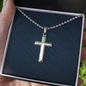 Engraved Military Cross Chain Necklace , Famprecious Gifts MILITARY Cross Necklace
