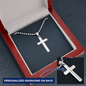 Engraved Military Cross Chain Necklace , Famprecious Gifts MILITARY Cross Necklace