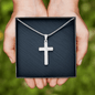 Engraved Cross with Stylish Adjustable Cross Chain, Famprecious Gifts Cross Chain Snake Style