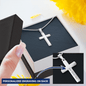 Engraved Cross with Stylish Adjustable Cross Chain, Famprecious Gifts Cross Chain Snake Style