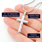 Engraved Cross with Stylish Adjustable Cross Chain, Famprecious Gifts Cross Chain Snake Style