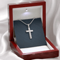 Engraved Cross with Stylish Adjustable Cross Chain, Famprecious Gifts Cross Chain Snake Style