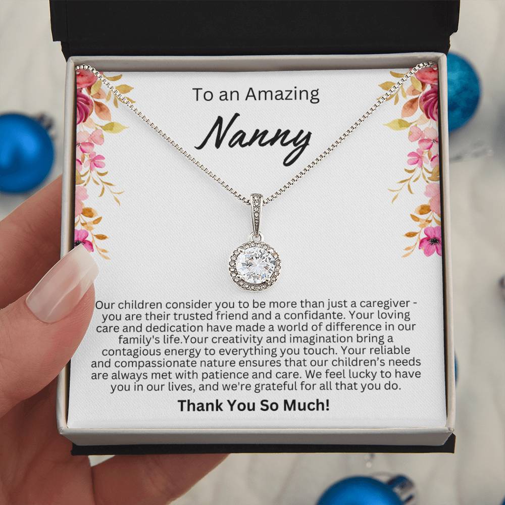 Appreciation Gift for Nanny - Eternal Hope Necklace - We feel lucky to have you in our lives
