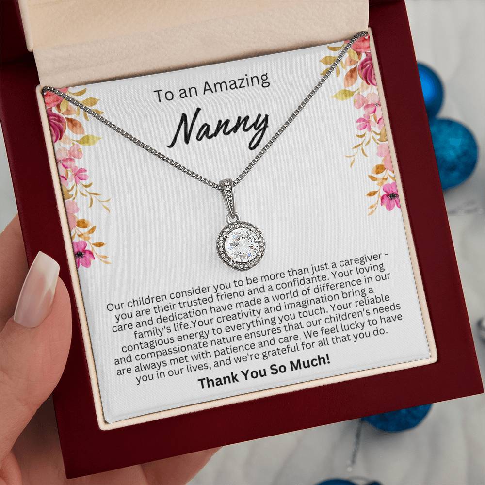 Appreciation Gift for Nanny - Eternal Hope Necklace - We feel lucky to have you in our lives