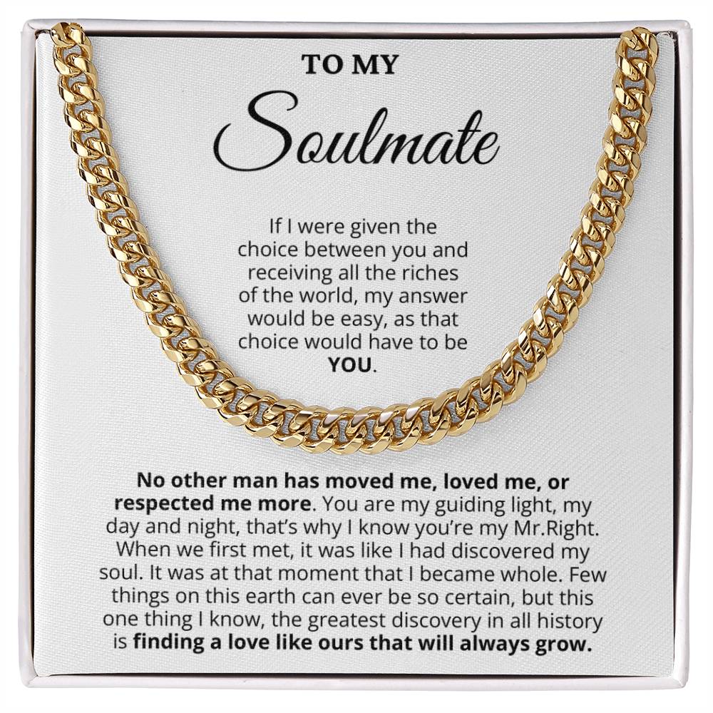 Promise Necklace Gift for Him - Cuban Link Chain - Birthday Gift for Boyfriend,Husband,Soulmate