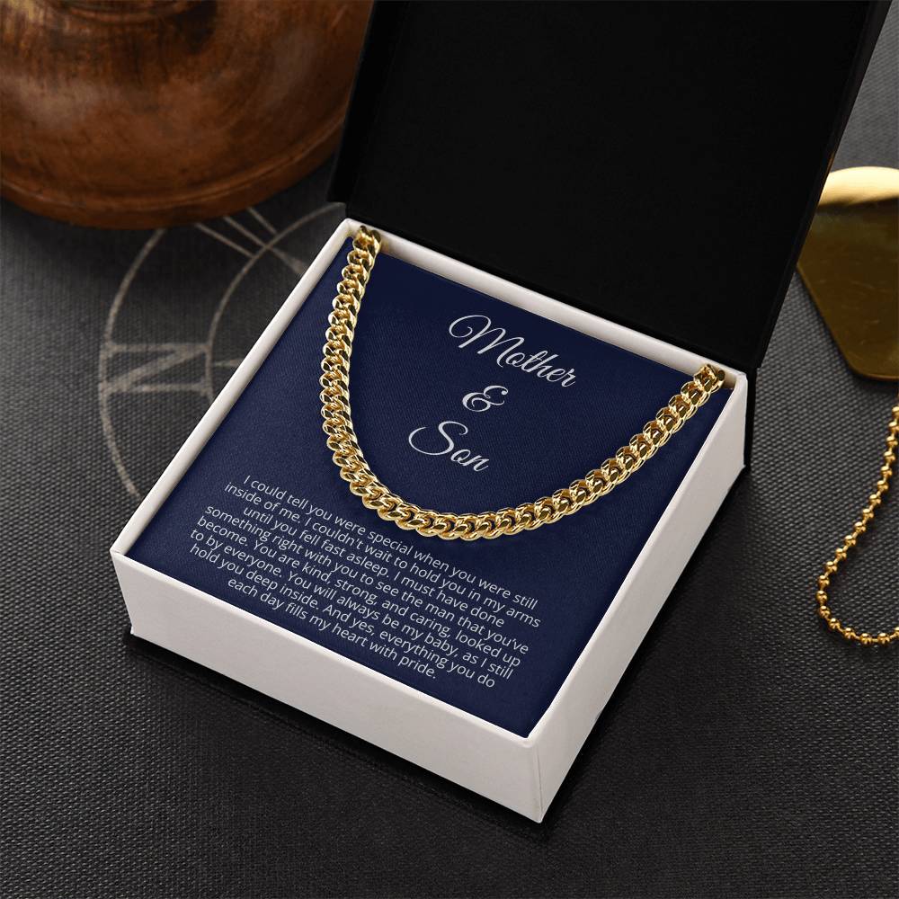 Gift for Son from Mom - Cuban Link Chain - You will always be my baby, as I still hold you deep inside1