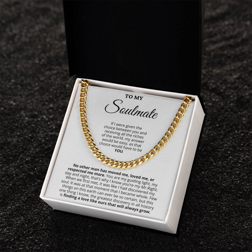 Promise Necklace Gift for Him - Cuban Link Chain - Birthday Gift for Boyfriend,Husband,Soulmate