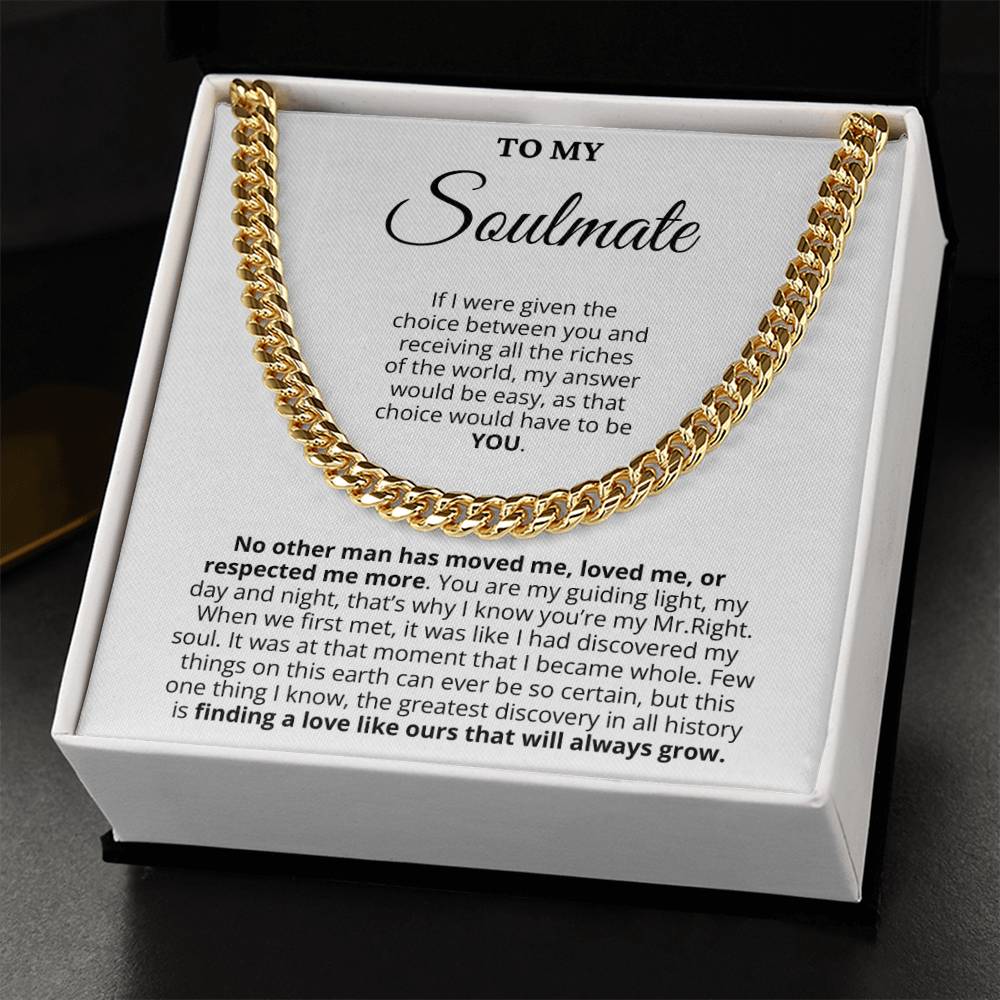 Promise Necklace Gift for Him - Cuban Link Chain - Birthday Gift for Boyfriend,Husband,Soulmate