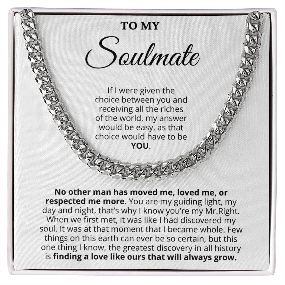 Promise Necklace Gift for Him - Cuban Link Chain - Birthday Gift for Boyfriend,Husband,Soulmate