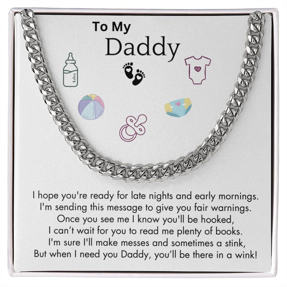 Gift for daddy from Baby Bump - Cuban Link Chain - Once you see me, I know you'll be hooked!