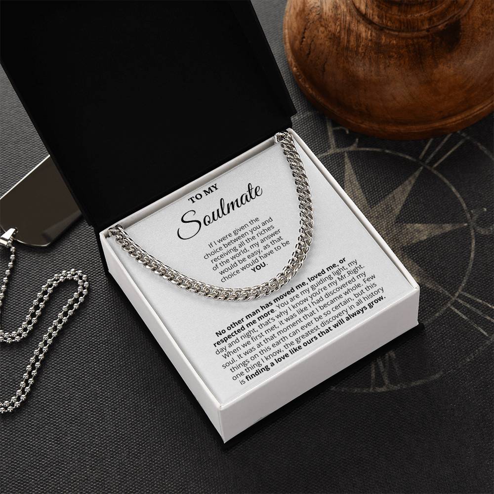 Promise Necklace Gift for Him - Cuban Link Chain - Birthday Gift for Boyfriend,Husband,Soulmate