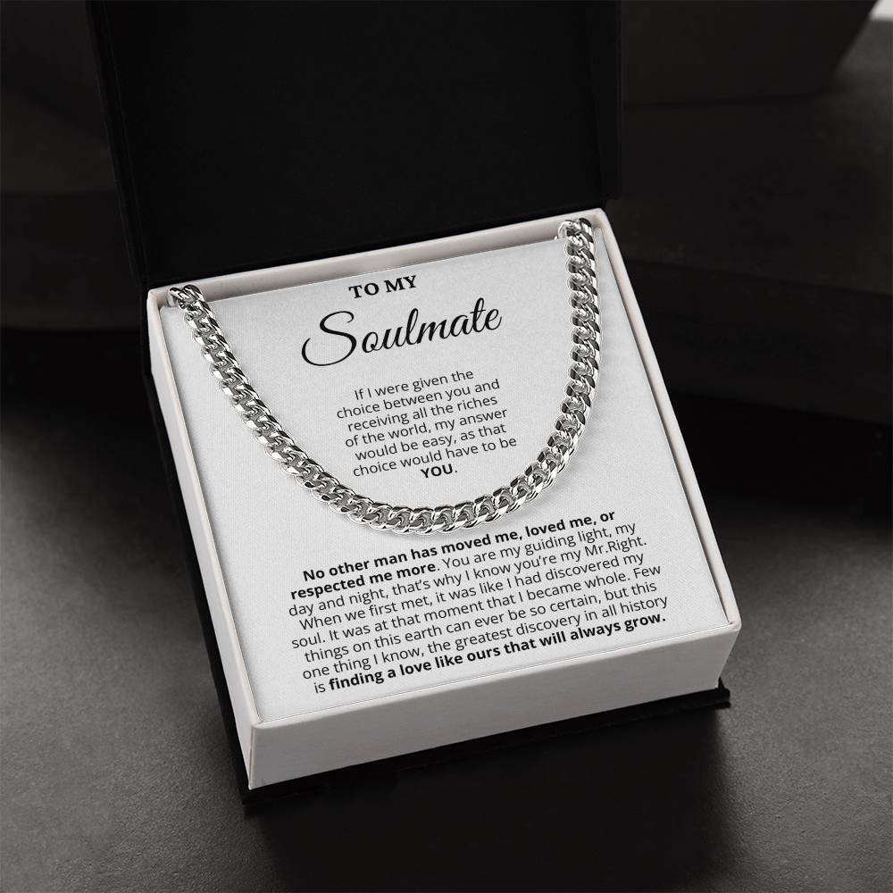 Promise Necklace Gift for Him - Cuban Link Chain - Birthday Gift for Boyfriend,Husband,Soulmate