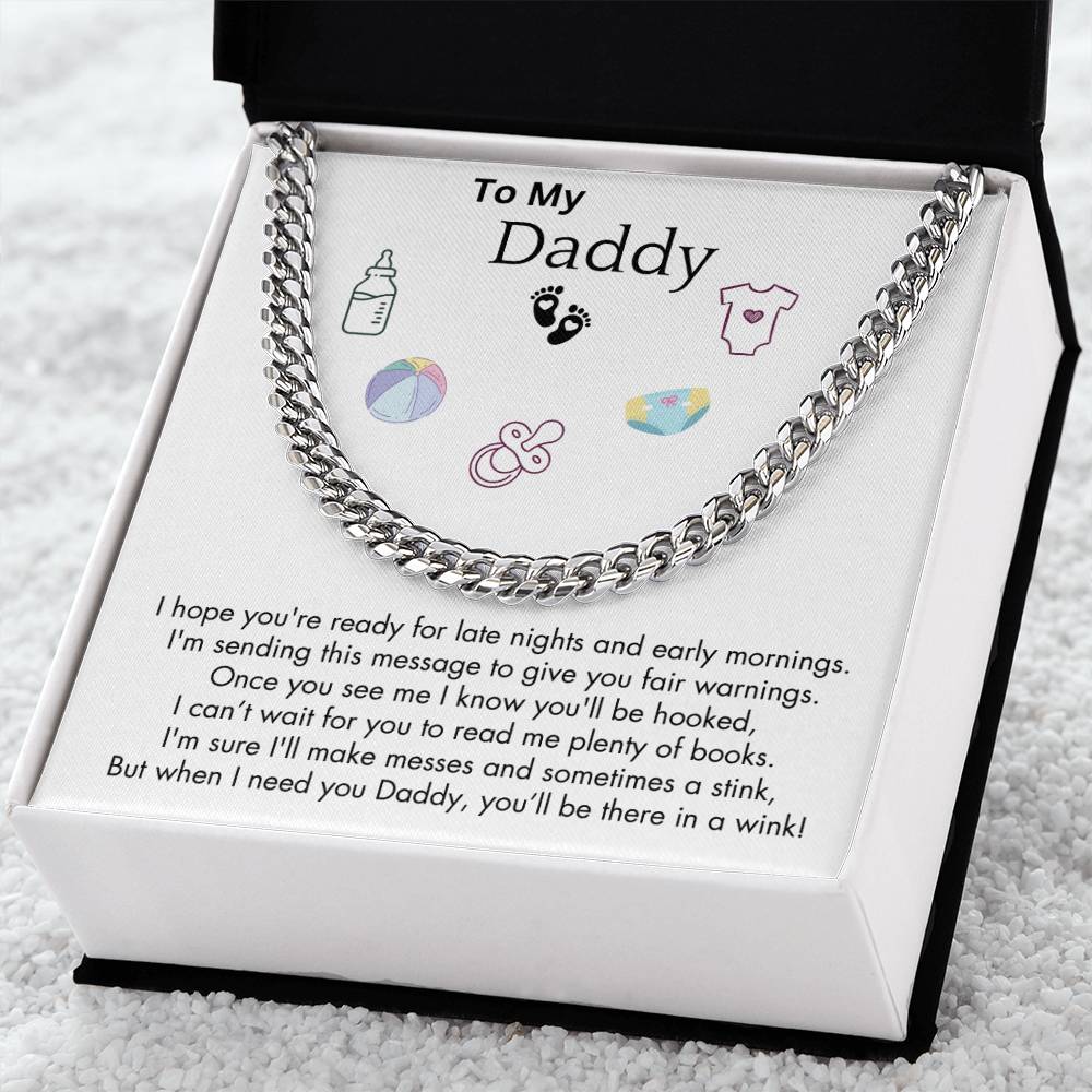 Gift for daddy from Baby Bump - Cuban Link Chain - Once you see me, I know you'll be hooked!