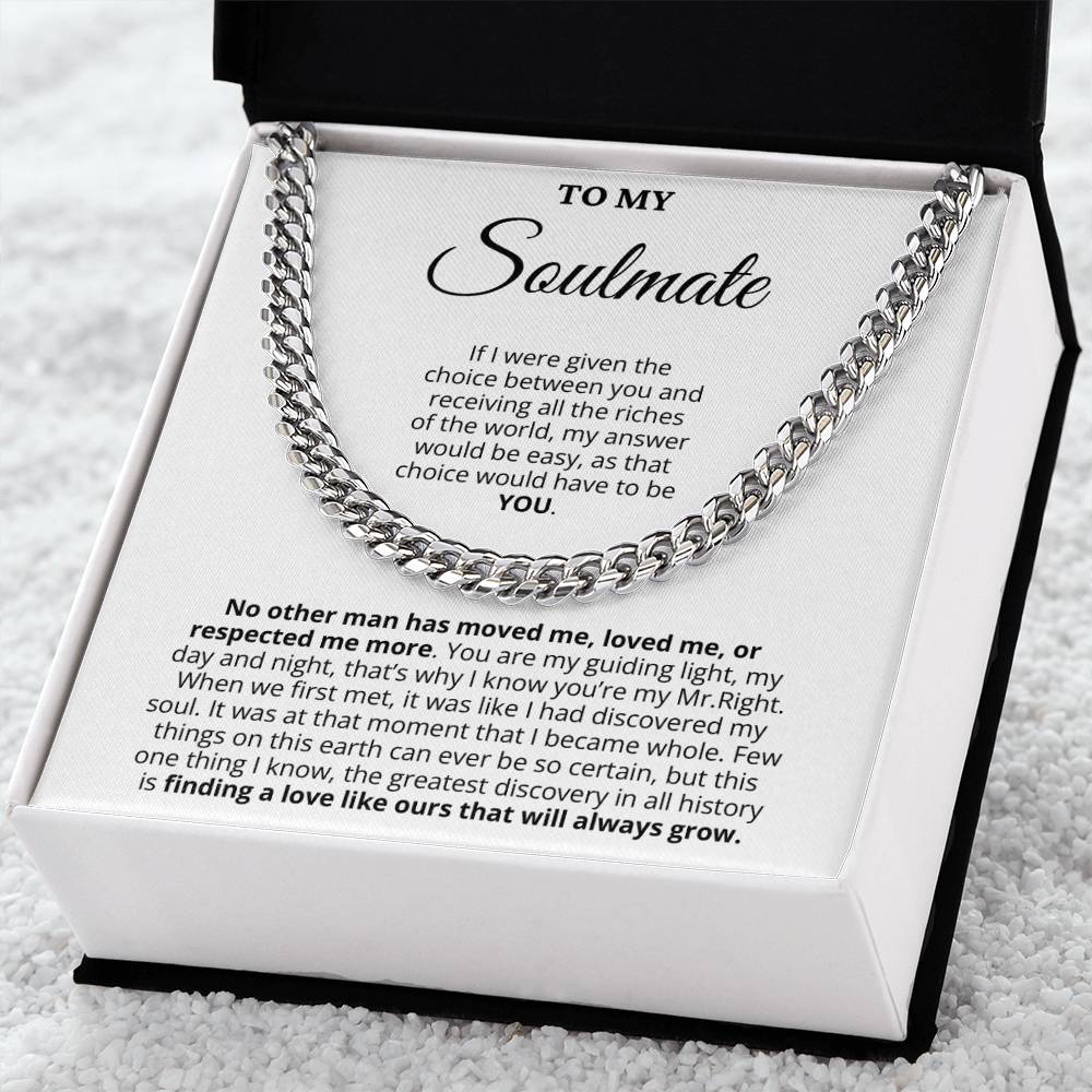 Promise Necklace Gift for Him - Cuban Link Chain - Birthday Gift for Boyfriend,Husband,Soulmate