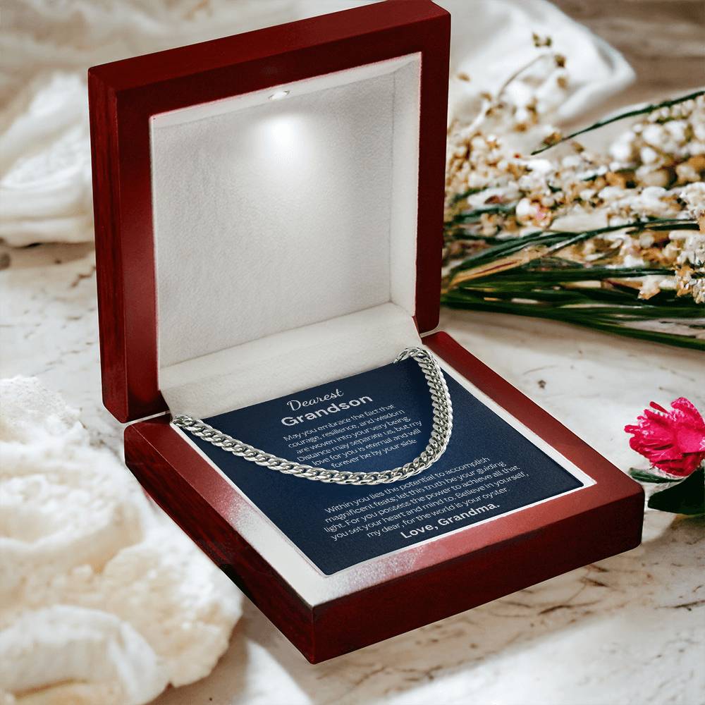 Graduation Gift for Grandson from Grandma - Cuban Link Chain - Within you lies the potential to accomplish magnificent feats!