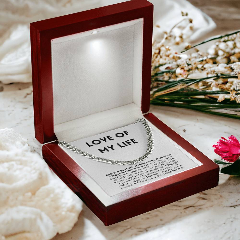 Promise Necklace for Boyfriend - Cuban Link Chain - Best Romantic Gift for Husband, Soulmate, Boyfriend