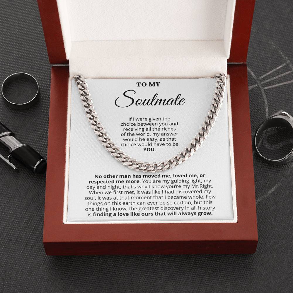 Promise Necklace Gift for Him - Cuban Link Chain - Birthday Gift for Boyfriend,Husband,Soulmate