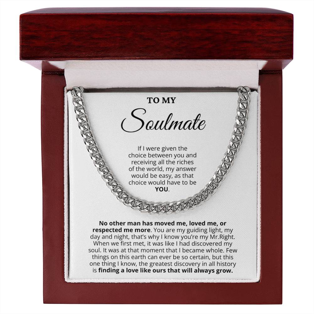 Promise Necklace Gift for Him - Cuban Link Chain - Birthday Gift for Boyfriend,Husband,Soulmate