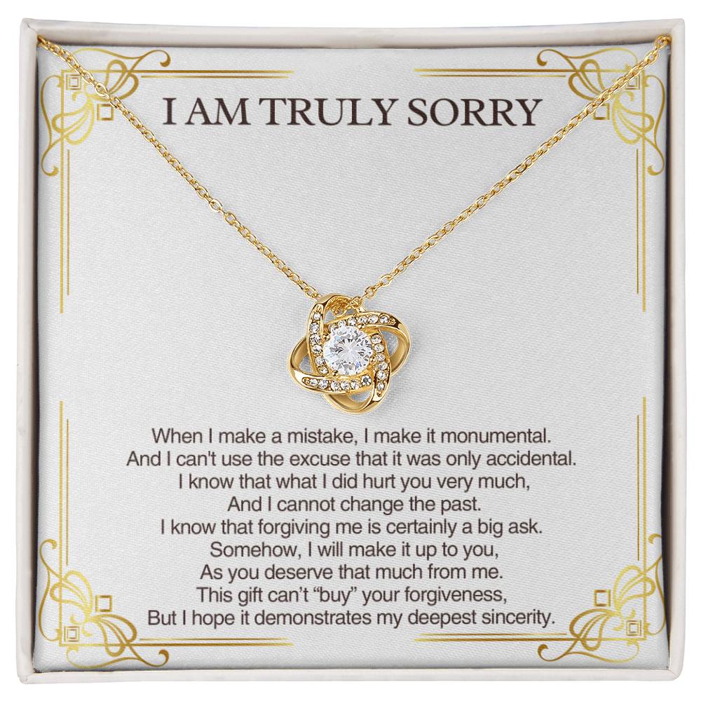 I Am Truly Sorry - Apology Necklace for Wife, I'm Sorry Gift for Girlfriend, Please Forgive Me Gift