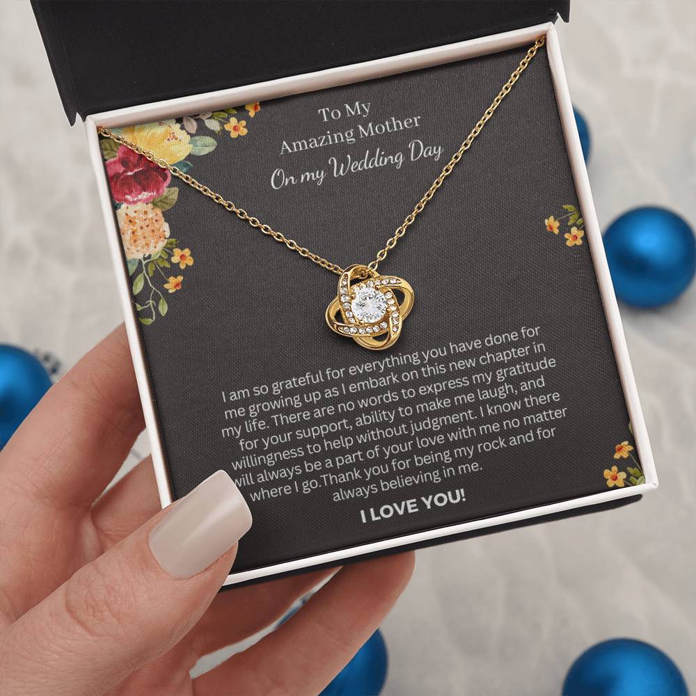 Gift from Bride to Mother on Wedding Day - Thank You for being my rock!