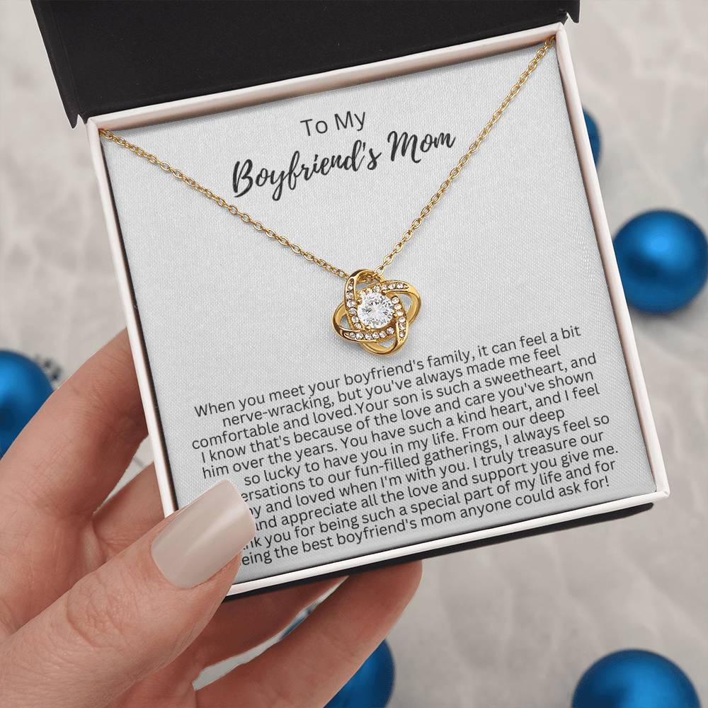 Gift for Boyfriend's Mom - Love Knot Necklace - To My Boyfriend's Mom Necklace - BF Mom Gift