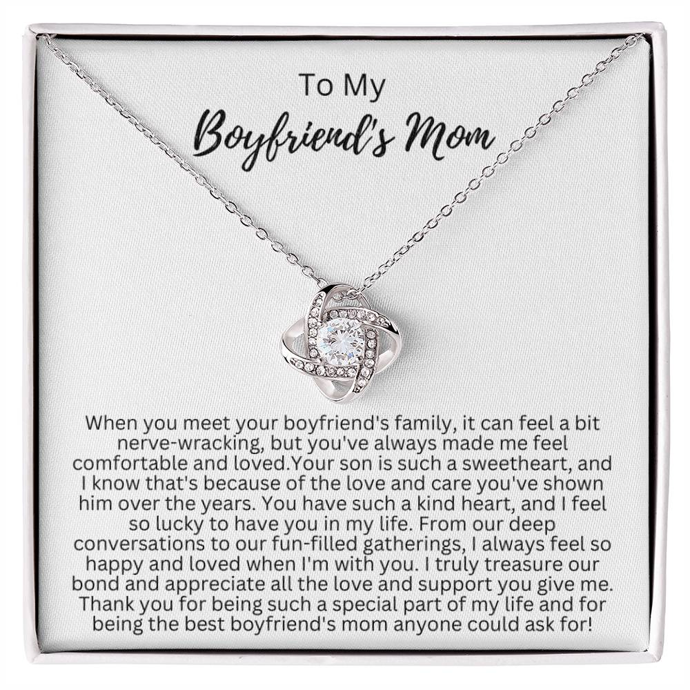 Gift for Boyfriend's Mom - Love Knot Necklace - To My Boyfriend's Mom Necklace - BF Mom Gift