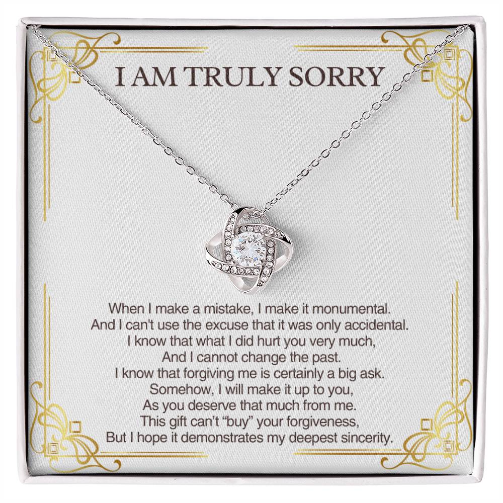 I Am Truly Sorry - Apology Necklace for Wife, I'm Sorry Gift for Girlfriend, Please Forgive Me Gift