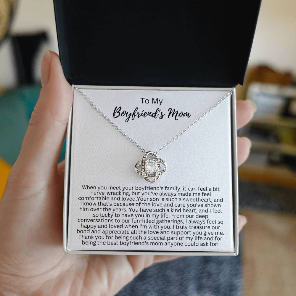 Gift for Boyfriend's Mom - Love Knot Necklace - To My Boyfriend's Mom Necklace - BF Mom Gift