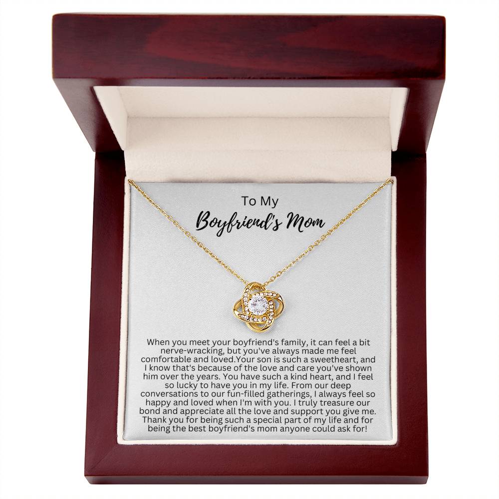 Gift for Boyfriend's Mom - Love Knot Necklace - To My Boyfriend's Mom Necklace - BF Mom Gift