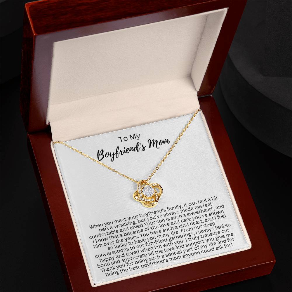 Gift for Boyfriend's Mom - Love Knot Necklace - To My Boyfriend's Mom Necklace - BF Mom Gift
