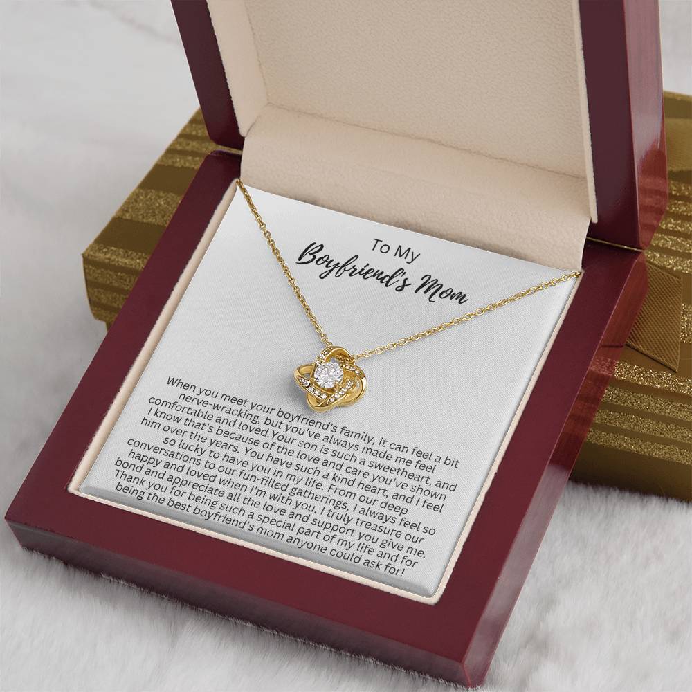 Gift for Boyfriend's Mom - Love Knot Necklace - To My Boyfriend's Mom Necklace - BF Mom Gift