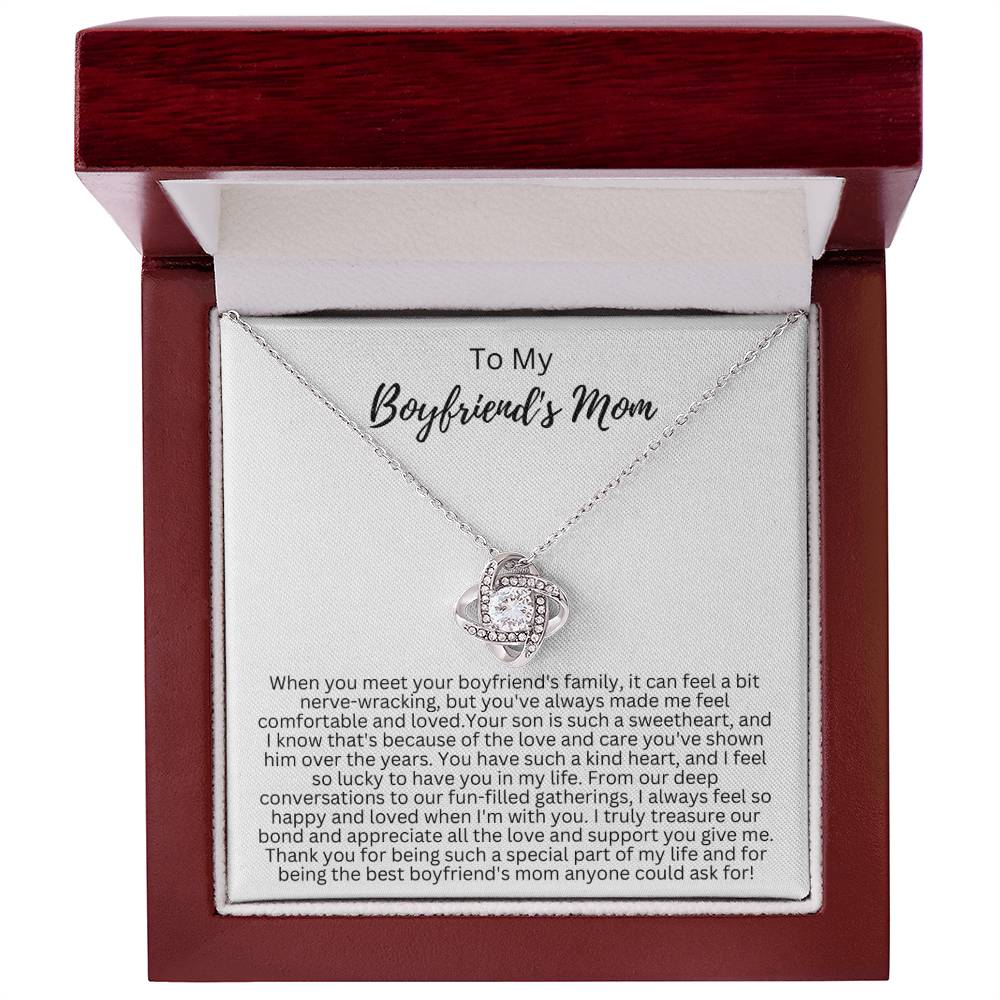 Gift for Boyfriend's Mom - Love Knot Necklace - To My Boyfriend's Mom Necklace - BF Mom Gift
