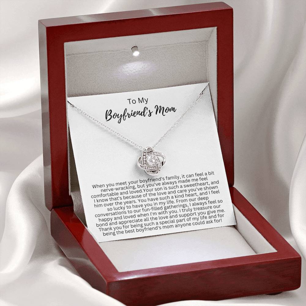 Gift for Boyfriend's Mom - Love Knot Necklace - To My Boyfriend's Mom Necklace - BF Mom Gift