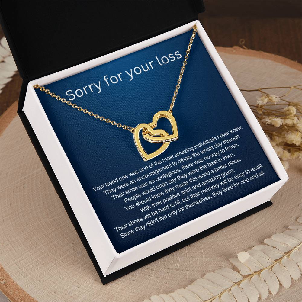 Sorry for your loss - Remembrance Gift - Interlocking Hearts Necklace