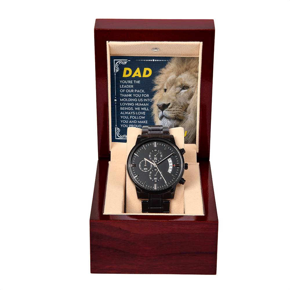 Gift for Dad from Son,Daughter - We Love You! - Black Chronograph Watch