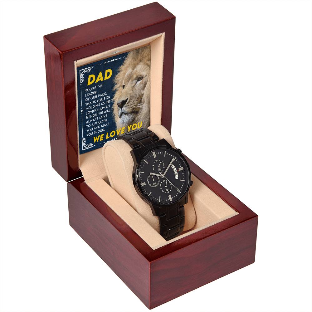 Gift for Dad from Son,Daughter - We Love You! - Black Chronograph Watch