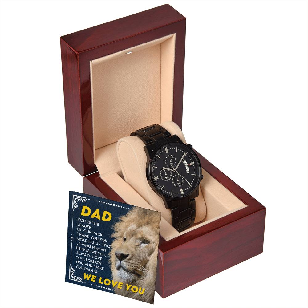 Gift for Dad from Son,Daughter - We Love You! - Black Chronograph Watch