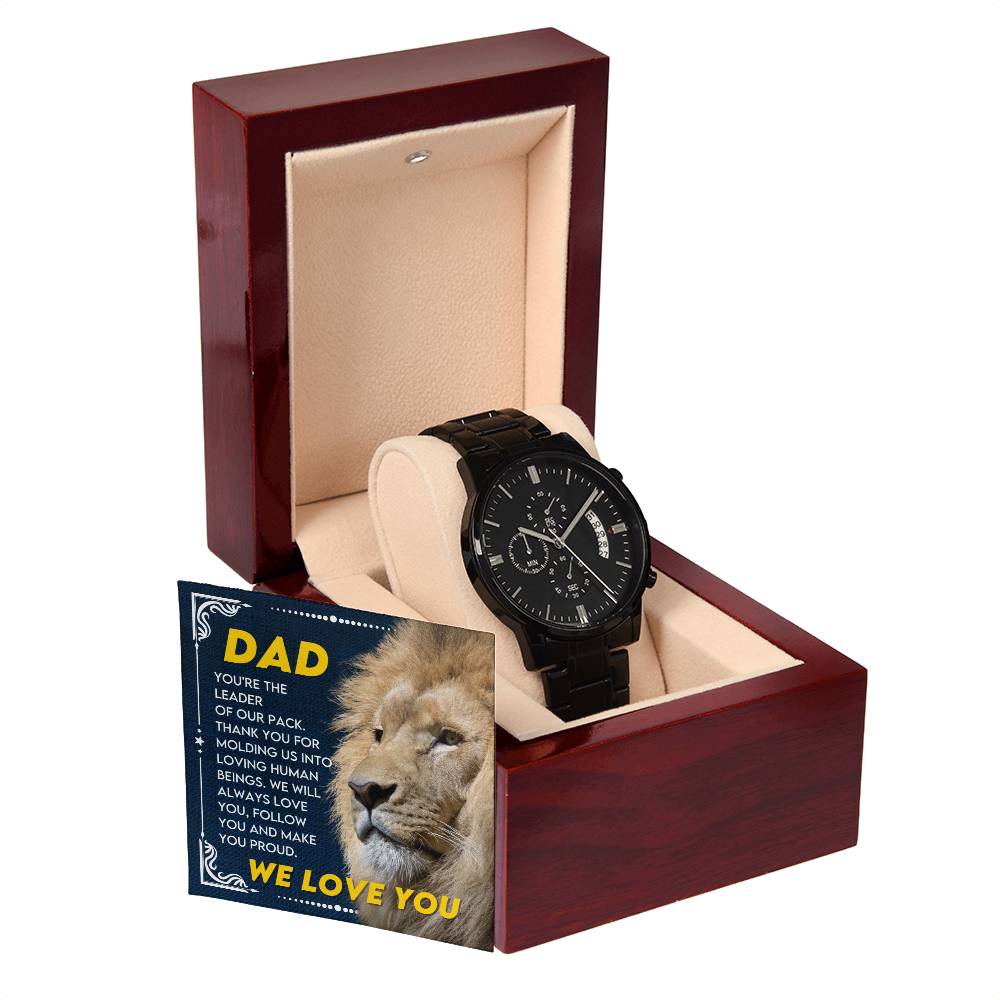 Gift for Dad from Son,Daughter - We Love You! - Black Chronograph Watch