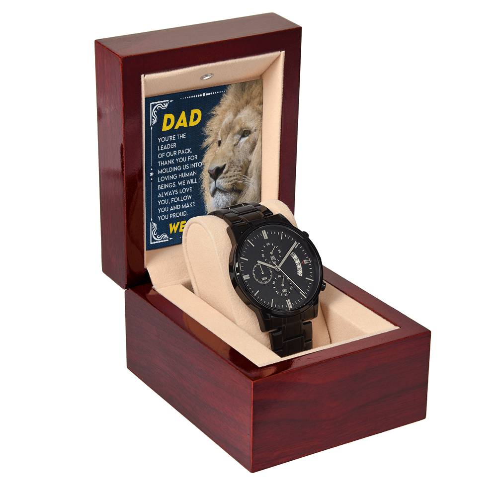 Gift for Dad from Son,Daughter - We Love You! - Black Chronograph Watch