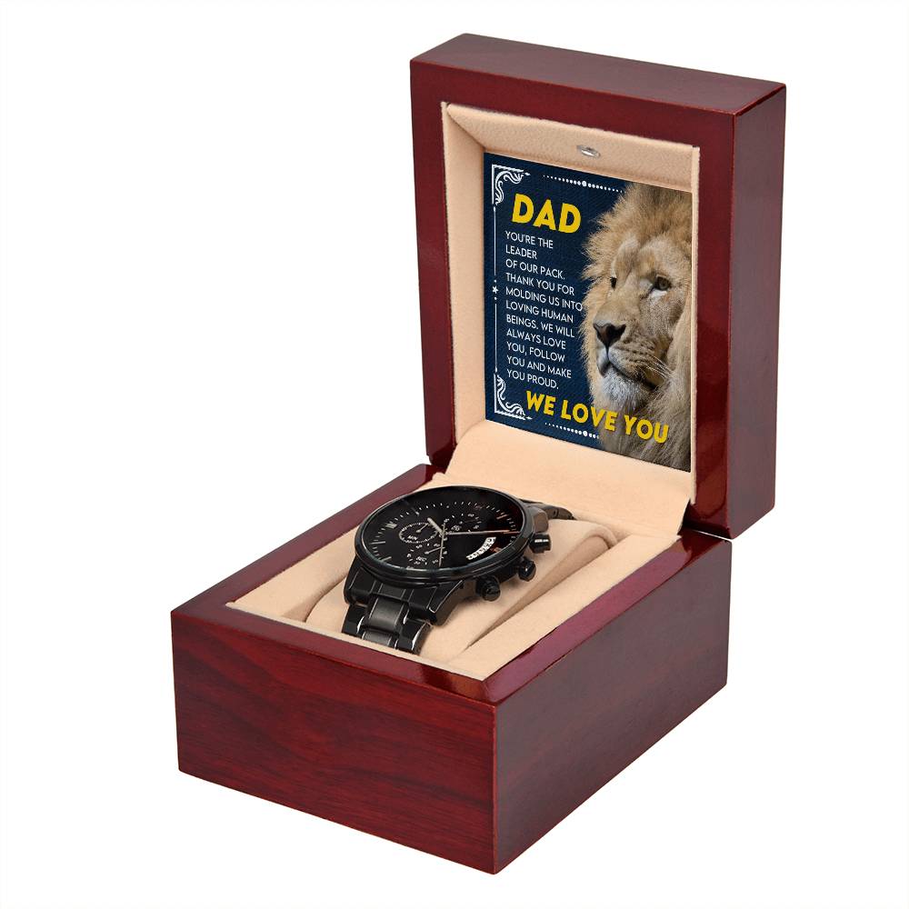Gift for Dad from Son,Daughter - We Love You! - Black Chronograph Watch