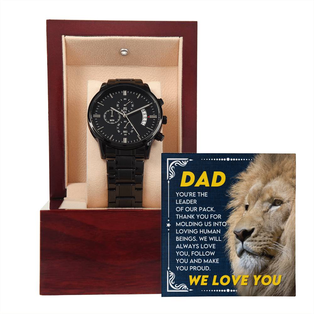 Gift for Dad from Son,Daughter - We Love You! - Black Chronograph Watch