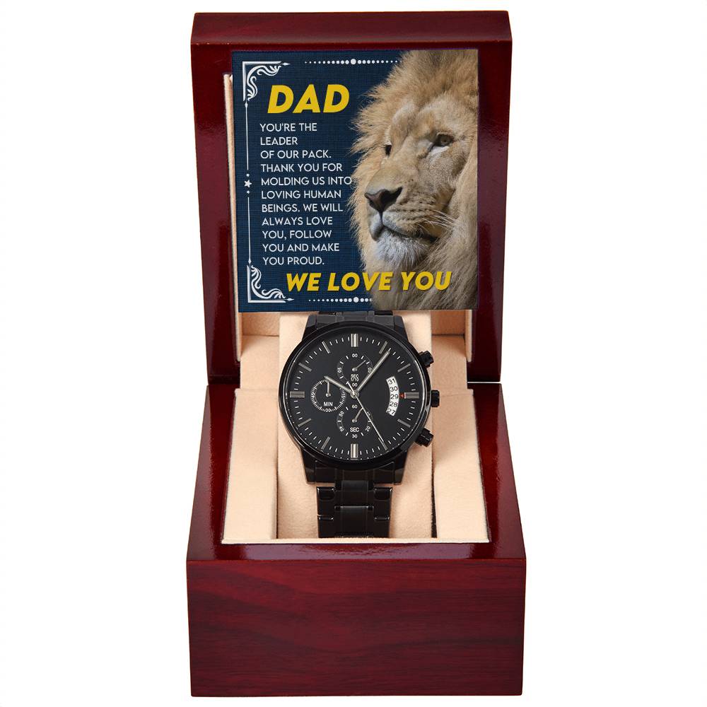 Gift for Dad from Son,Daughter - We Love You! - Black Chronograph Watch