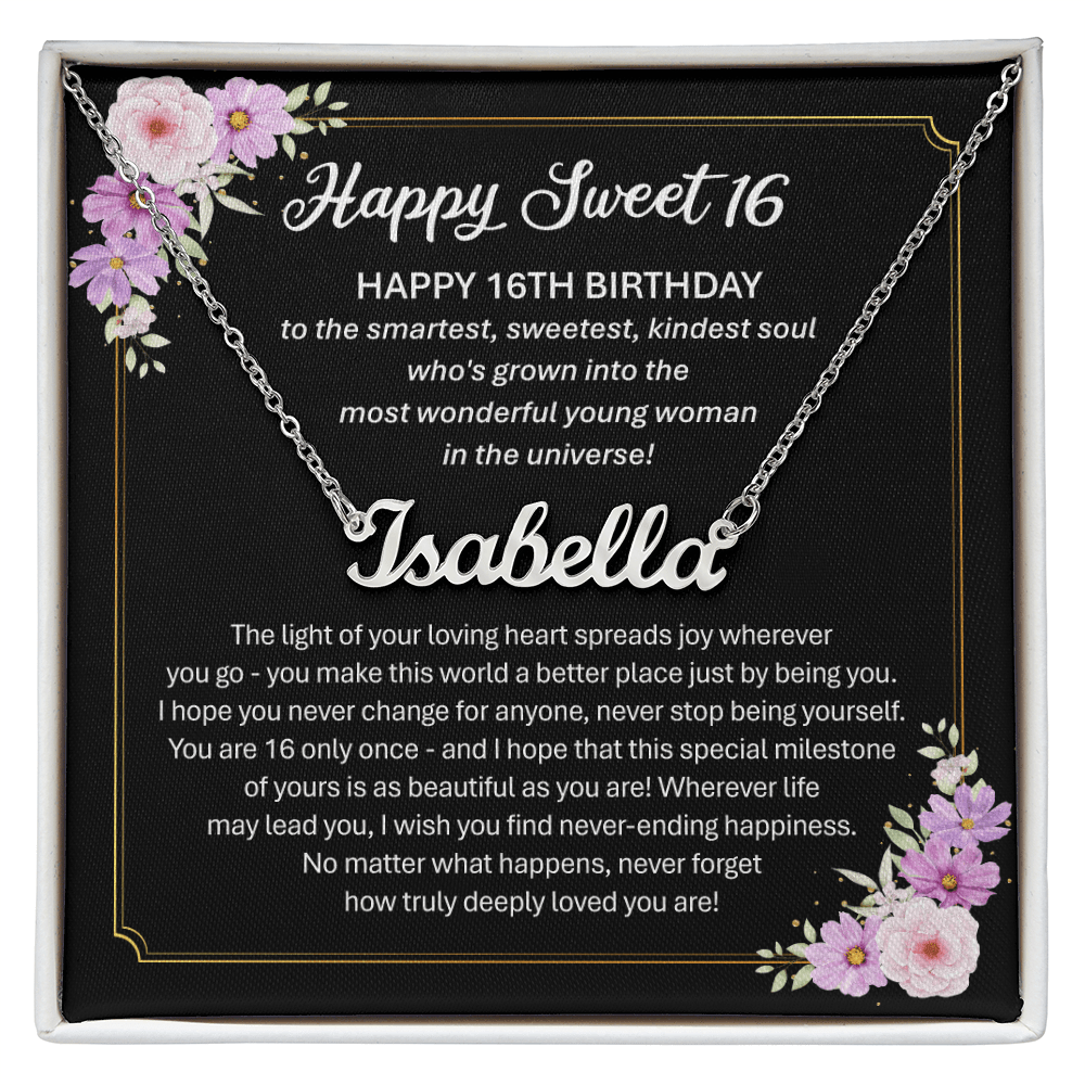 Sweet 16 Gift - Custom Name Necklace