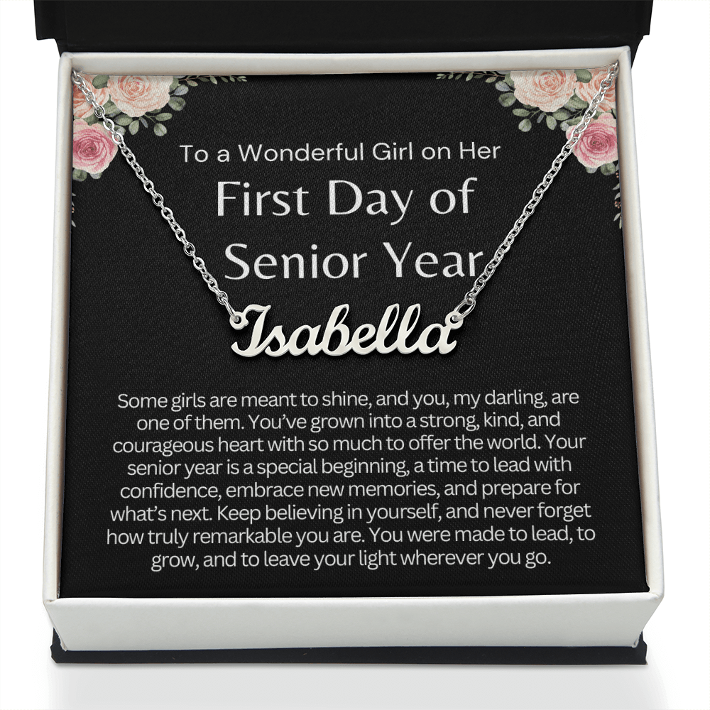 First Day of college Custom Name Neckalce-1