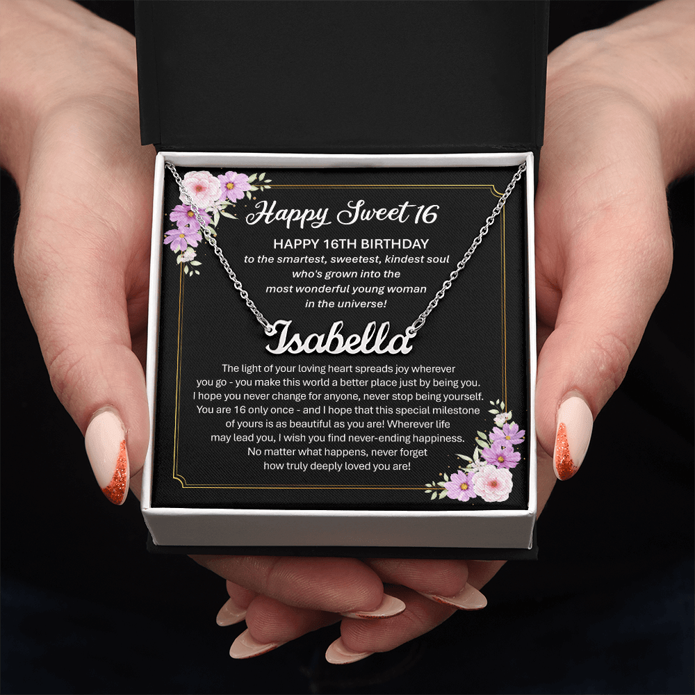Sweet 16 Gift - Custom Name Necklace